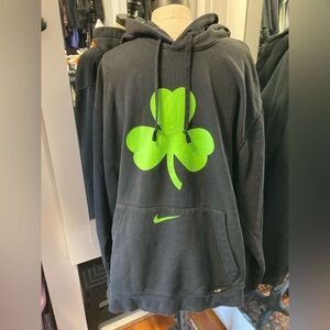 Men’s Nike Citi Edition Black Hoodie with Neon Green Shamrock, Size XXL